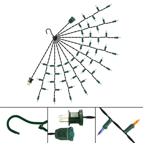 18-Inch Multi-Strand: 50 Lights: Incandescent BLUE & AMBER