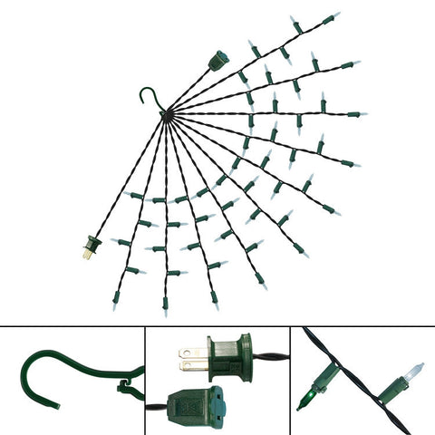 18-Inch Multi-Strand: 50 Lights: Incandescent GREEN & WHITE