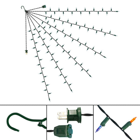 35-Inch Multi-Strand: 100 Lights: Incandescent BLUE & AMBER