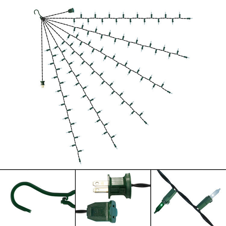 35-Inch Multi-Strand: 100 Lights: Incandescent GREEN & WHITE