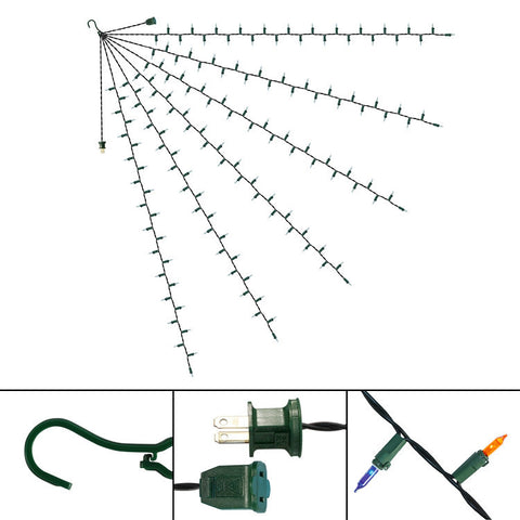 47-Inch Multi-Strand: 150 Lights: Incandescent BLUE & AMBER