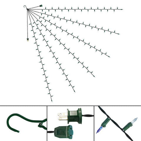 47-Inch Multi-Strand: 150 Lights: Incandescent BLUE & WHITE