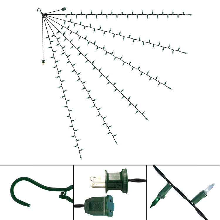 47-Inch Multi-Strand: 150 Lights: Incandescent GREEN & WHITE