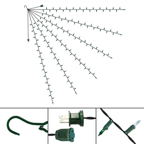 47-Inch Multi-Strand: 150 Lights: Incandescent GREEN & WHITE
