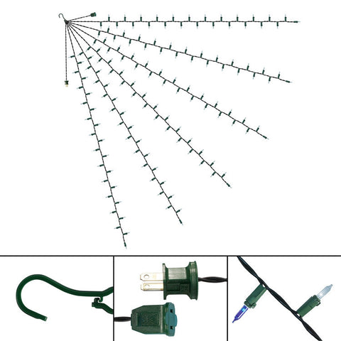 60-Inch Multi-Strand: 150 Lights: Incandescent BLUE & WHITE