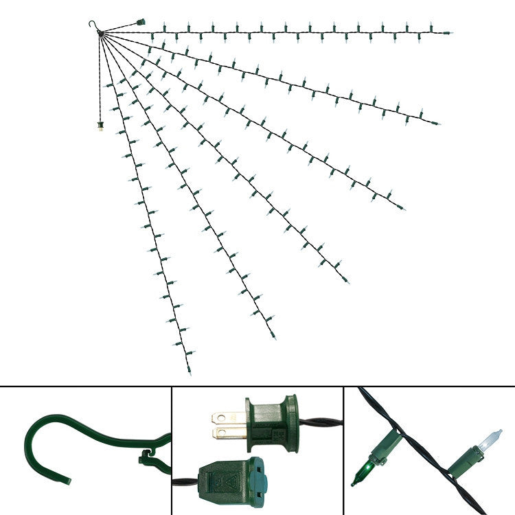 60-Inch Multi-Strand: 150 Lights: Incandescent GREEN & WHITE