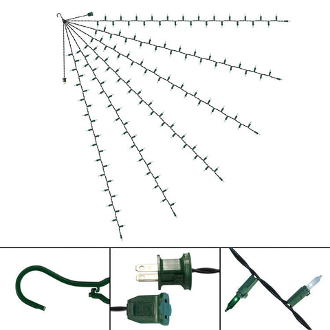 60-Inch Multi-Strand: 150 Lights: Incandescent GREEN & WHITE